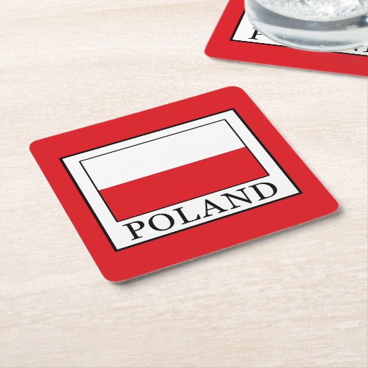 Polen Rechteckiger Pappuntersetzer (angewinkelt)