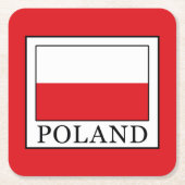 Polen Rechteckiger Pappuntersetzer (Vorderseite)