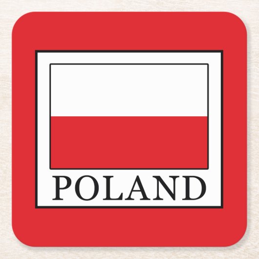 Polen Rechteckiger Pappuntersetzer (Vorderseite)