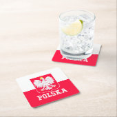 Polen Rechteckiger Pappuntersetzer (Vor Ort)