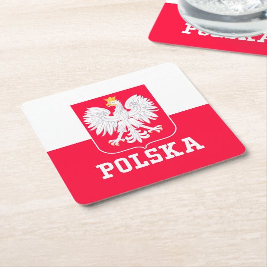 Polen Rechteckiger Pappuntersetzer (angewinkelt)