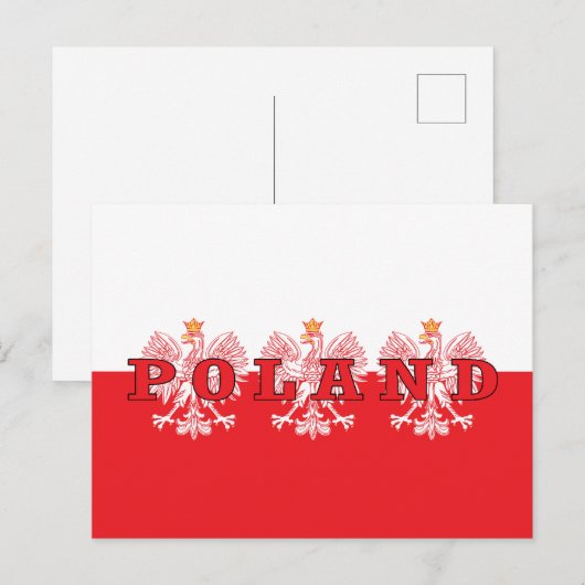 Polen Rote Adler Postkarte (Vorne/Hinten)