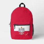 Polen, Rucksack, polnische Flagge, Adler/Polska Bedruckter Rucksack (Vorderseite)