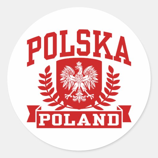 Polen Runder Aufkleber (Vorderseite)