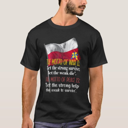 Polen steht mit der Ukraine auf polnisch-ukrainisc T-Shirt (Vorderseite)