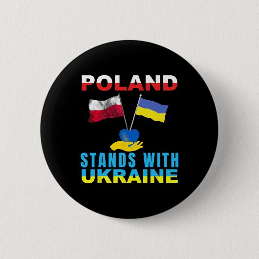 Polen steht mit der Ukraine Polnisch Ukraine Button (Vorderseite)