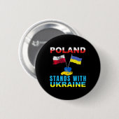 Polen steht mit der Ukraine Polnisch Ukraine Button (Vorne & Hinten)