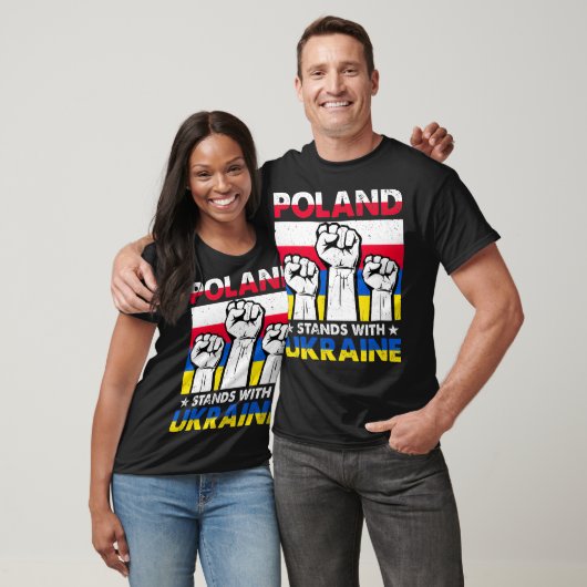 Polen steht mit ukrainischen Stücken T-Shirt (Unisex)