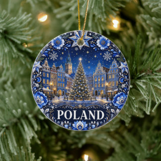 Polen Szenisches Erinnerungs-Weihnachten Keramik Ornament