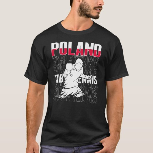Polen Tischtennis unterstützt Polnischen Pingpong  T-Shirt (Vorderseite)