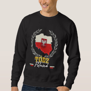 Polen Tódz Souvenir Polnische Flagge Karte Sweatshirt