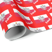 Polen Umschlagpapier, patriotisch polnische Flagge Geschenkpapier (Rolleneckpunkt)