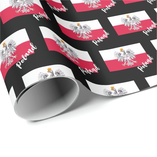 Polen Umschlagpapier, polnische Flagge patriotisch Geschenkpapier (Rolleneckpunkt)