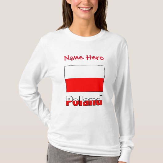 Polen und die polnische Flagge Personalisierte Fra T-Shirt (Vorderseite)