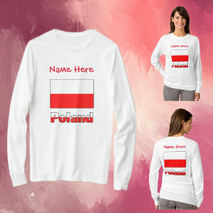 Polen und Polnische Flagge Personalisierte Damen- T-Shirt