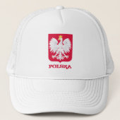 Polen und Polnischer Flaggenhut, Adler Herb Polski Truckerkappe (Vorderseite)