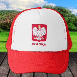 Polen und Polnischer Flaggenhut, Adler Herb Polski Truckerkappe
