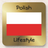 Polen Untersetzer "Flag+Text" (Vorderseite)