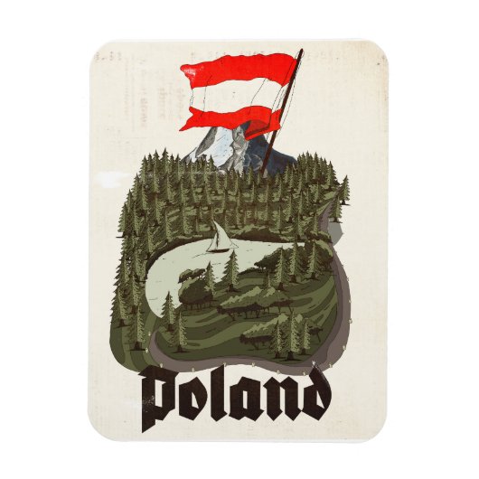 Polen Vintage-Reiseplakat Magnet (Vertikal)