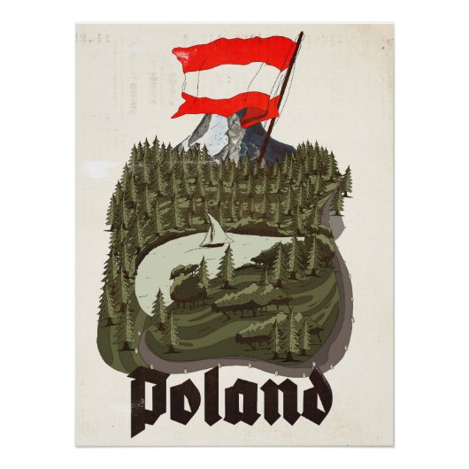 Polen Vintage-Reiseplakat Poster (Vorderseite)