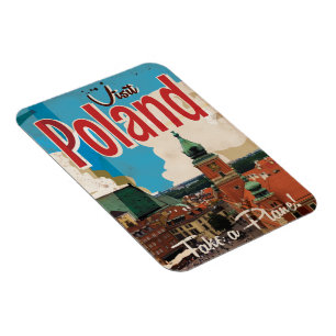 Polen Vintage Travel Poster Magnet