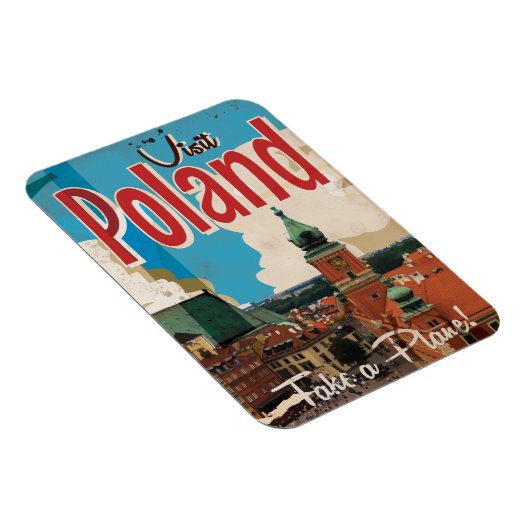 Polen Vintage Travel Poster Magnet (Rechte Seite)