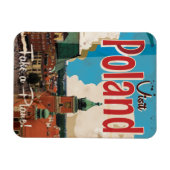 Polen Vintage Travel Poster Magnet (Horizontal)