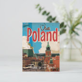 Polen Vintage Travel Poster Postkarte (Stehend Vorderseite)