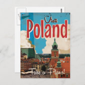 Polen Vintage Travel Poster Postkarte (Vorne/Hinten)