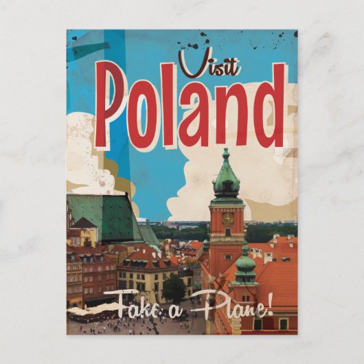 Polen Vintage Travel Poster Postkarte (Vorderseite)