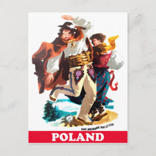 Polen Volkstänzer, Jahrgangsreisen Postkarte