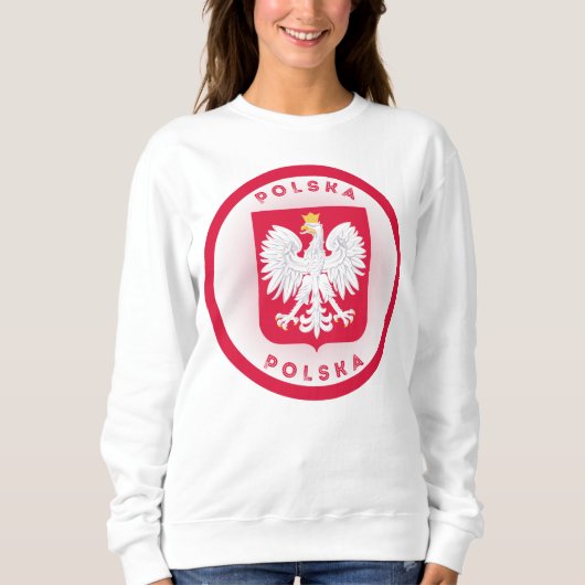 Polen Wappen Kreisform Sweatshirt (Vorderseite)