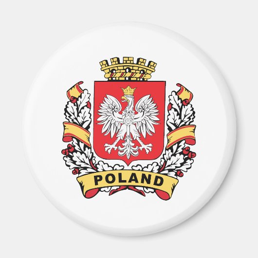 Polen Wappen Magnet (Vorne)
