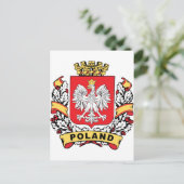Polen Wappen Postkarte (Stehend Vorderseite)