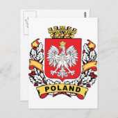 Polen Wappen Postkarte (Vorne/Hinten)