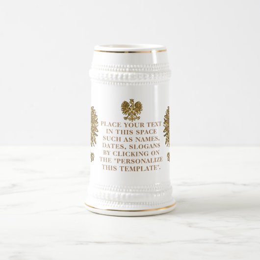 Polen - Wappen (Wappenschutt) Personalisiert Bierglas (Mittel)