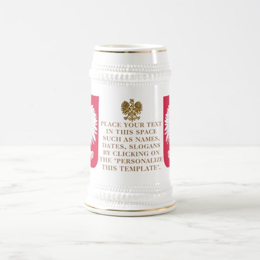 Polen - Wappen (Wappenschutt) Personalisiert Bierglas (Mittel)