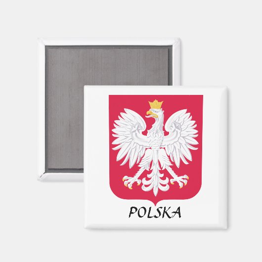 Polen - Wappenschutt "Polska" Magnet (Vorderseite/Rückseite)