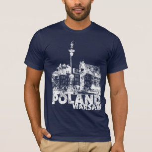 Polen Warschau auf Dunkelheit T-Shirt