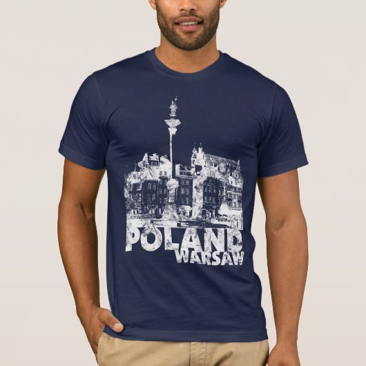 Polen Warschau auf Dunkelheit T-Shirt (Vorderseite)