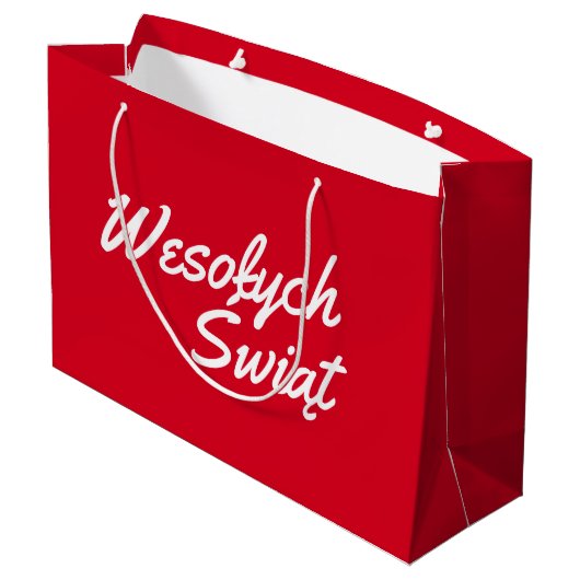 Polen Weihnachtsgeschenktasche Große Geschenktüte (Rückseite Schrägansicht)
