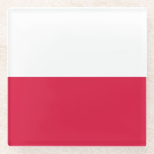 Polenflagge Glasuntersetzer (Vorderseite)