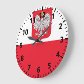 Polenflagge Große Wanduhr (Winkel)