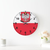 Polenflagge Große Wanduhr (Zuhause)