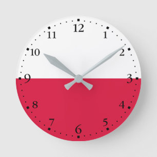 Polenflagge Runde Wanduhr