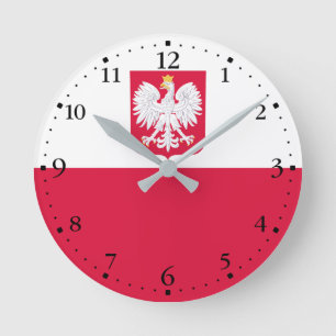 Polenflagge Runde Wanduhr