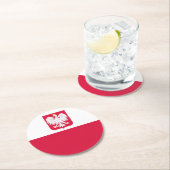 Polenflagge Runder Pappuntersetzer (Vor Ort)