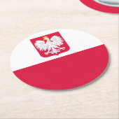 Polenflagge Runder Pappuntersetzer (Angewinkelt)