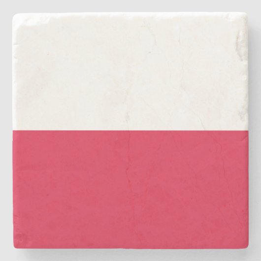 Polenflagge Steinuntersetzer (Vorderseite)