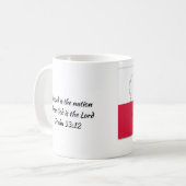 POLENFLAGISCHE Schrift, auf Weiß zugeschnitten Kaffeetasse (Vorderseite Links)